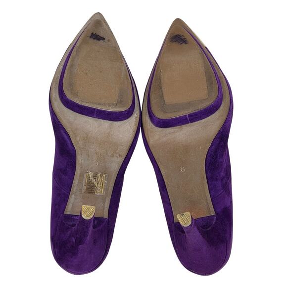 Jeffrey Campbell Ibiza Bullet Purple Suede Metal Toe Stiletto Heels Size 6 - Picture 11 of 16